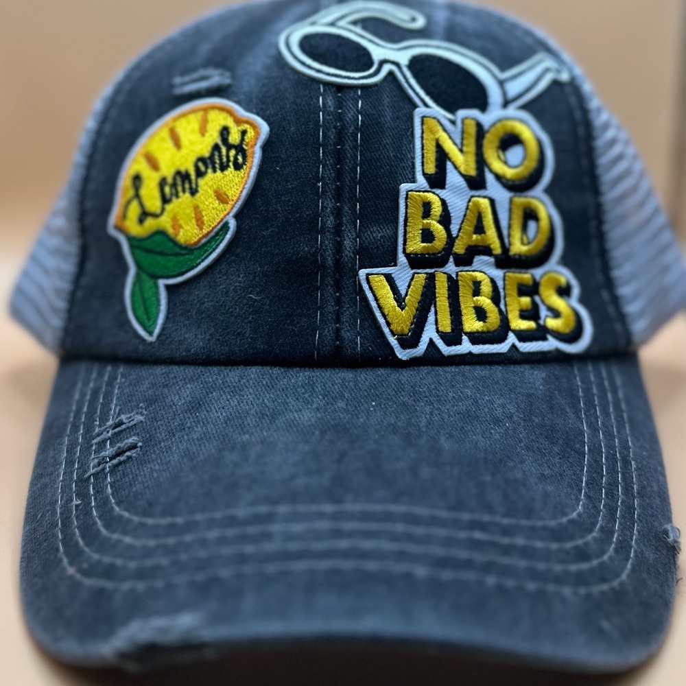 No Bad Vibes Summertime Patchwork Hat